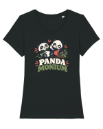 Funny Panda Humor Bamboos Pandas Lover Cute Animal Pun Tricou mânecă scurtă guler larg fitted Damă Expresser