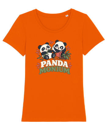 Funny Panda Humor Bamboos Pandas Lover Cute Animal Pun Bright Orange