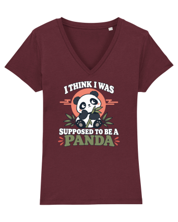 Funny Panda Lover Cute Bamboos Animal Humor Pandas Pun Burgundy