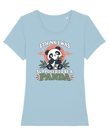 Funny Panda Lover Cute Bamboos Animal Humor Pandas Pun Sky Blue
