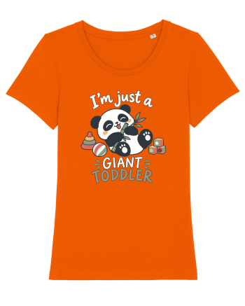 Funny Panda Toddler Humor Cute Pandas Lover Animals Pun Bright Orange