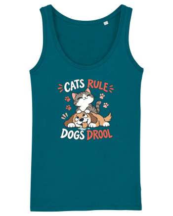 Funny Feline Cartoon Cat vs Dog Humor Cute Pet Animals Ocean Depth