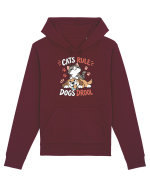 Funny Feline Cartoon Cat vs Dog Humor Cute Pet Animals Hanorac Unisex Drummer
