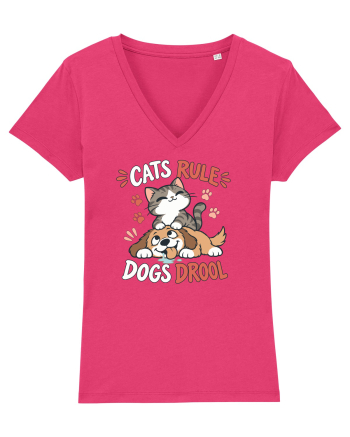 Funny Feline Cartoon Cat vs Dog Humor Cute Pet Animals Raspberry