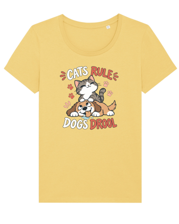 Funny Feline Cartoon Cat vs Dog Humor Cute Pet Animals Jojoba