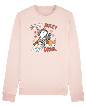 Funny Feline Cartoon Cat vs Dog Humor Cute Pet Animals Candy Pink