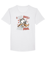 Funny Feline Cartoon Cat vs Dog Humor Cute Pet Animals Tricou mânecă scurtă guler larg Bărbat Skater