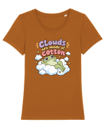 Cute Frog Lover Cloud Humor Kawaii Frogs Nature Animals Tricou mânecă scurtă guler larg fitted Damă Expresser