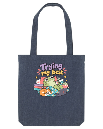 Funny Frog Procrastination Humor Relaxing Frogs Lover Lazy Midnight Blue