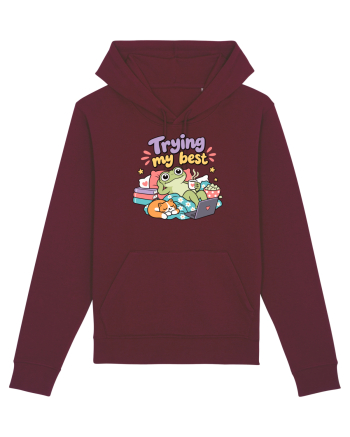 Funny Frog Procrastination Humor Relaxing Frogs Lover Lazy Burgundy