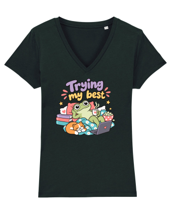 Funny Frog Procrastination Humor Relaxing Frogs Lover Lazy Black