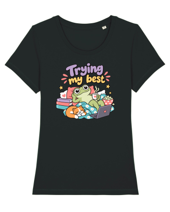 Funny Frog Procrastination Humor Relaxing Frogs Lover Lazy Black