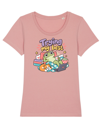 Funny Frog Procrastination Humor Relaxing Frogs Lover Lazy Canyon Pink