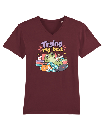 Funny Frog Procrastination Humor Relaxing Frogs Lover Lazy Burgundy
