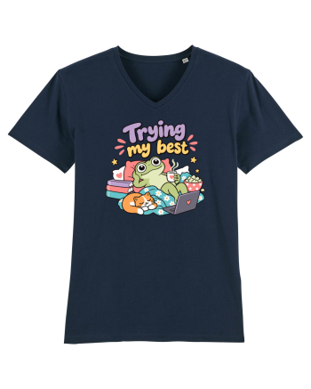 Funny Frog Procrastination Humor Relaxing Frogs Lover Lazy French Navy