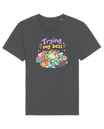 Funny Frog Procrastination Humor Relaxing Frogs Lover Lazy Anthracite