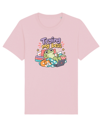 Funny Frog Procrastination Humor Relaxing Frogs Lover Lazy Cotton Pink