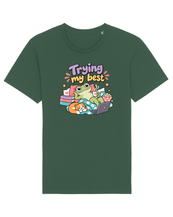 Funny Frog Procrastination Humor Relaxing Frogs Lover Lazy Bottle Green