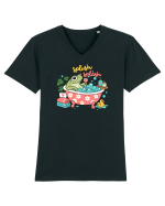Funny Frog Relaxation Spa Bath Humor Relaxing Frogs Lover Tricou mânecă scurtă guler V Bărbat Presenter