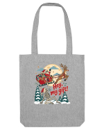 Funny Christmas Skeleton Santa Sleigh Reindeer Present Snatch Sacoșă textilă