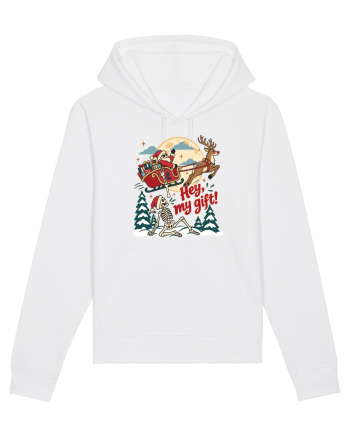 Funny Christmas Skeleton Santa Sleigh Reindeer Present Snatch White