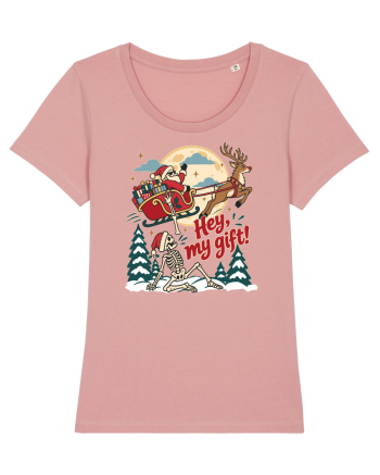 Funny Christmas Skeleton Santa Sleigh Reindeer Present Snatch Canyon Pink
