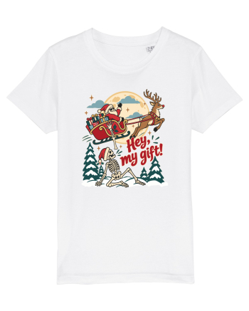 Funny Christmas Skeleton Santa Sleigh Reindeer Present Snatch White
