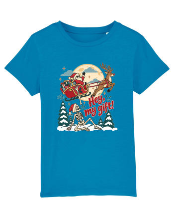 Funny Christmas Skeleton Santa Sleigh Reindeer Present Snatch Azur