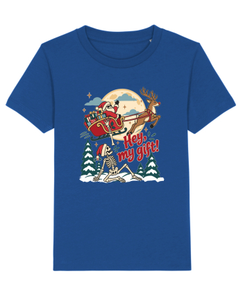 Funny Christmas Skeleton Santa Sleigh Reindeer Present Snatch Majorelle Blue