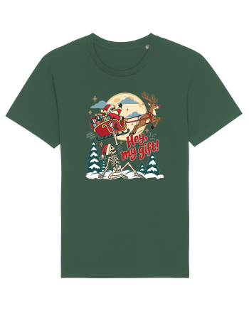 Funny Christmas Skeleton Santa Sleigh Reindeer Present Snatch Bottle Green
