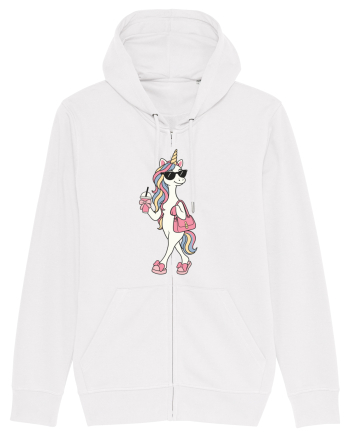 Stylish Unicorn with Sunglasses and Rainbow Hair Pretty Cute White