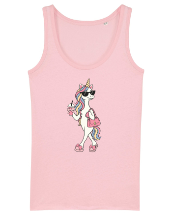 Stylish Unicorn with Sunglasses and Rainbow Hair Pretty Cute Cotton Pink