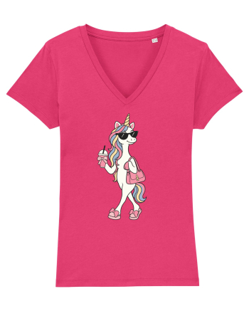 Stylish Unicorn with Sunglasses and Rainbow Hair Pretty Cute Raspberry