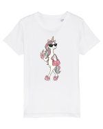 Stylish Unicorn with Sunglasses and Rainbow Hair Pretty Cute Tricou mânecă scurtă  Copii Mini Creator