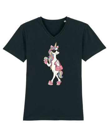 Stylish Unicorn with Sunglasses and Rainbow Hair Pretty Cute Black