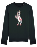 Stylish Unicorn with Sunglasses and Rainbow Hair Pretty Cute Bluză mânecă lungă Unisex Rise
