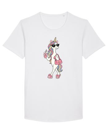 Stylish Unicorn with Sunglasses and Rainbow Hair Pretty Cute White
