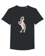 Stylish Unicorn with Sunglasses and Rainbow Hair Pretty Cute Tricou mânecă scurtă guler larg Bărbat Skater