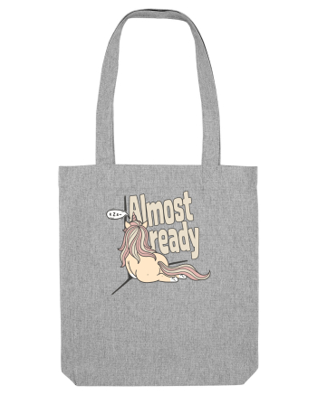 Funny Lazy Unicorn Almost Ready Tired Morning Sarcastic Joke Heather Grey