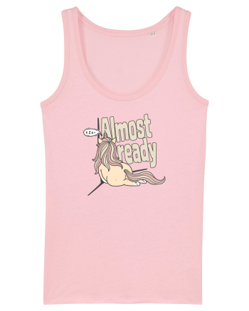 Funny Lazy Unicorn Almost Ready Tired Morning Sarcastic Joke Cotton Pink