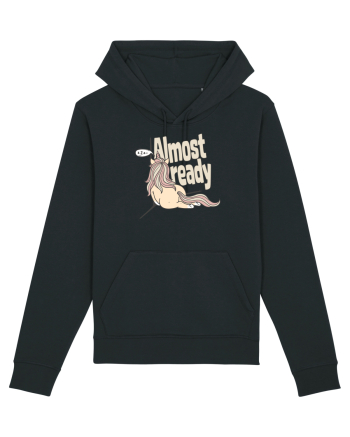 Funny Lazy Unicorn Almost Ready Tired Morning Sarcastic Joke Black