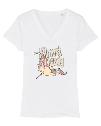Funny Lazy Unicorn Almost Ready Tired Morning Sarcastic Joke White
