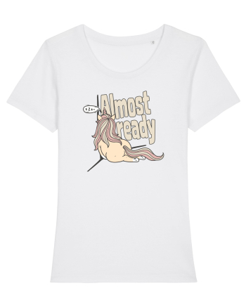 Funny Lazy Unicorn Almost Ready Tired Morning Sarcastic Joke White