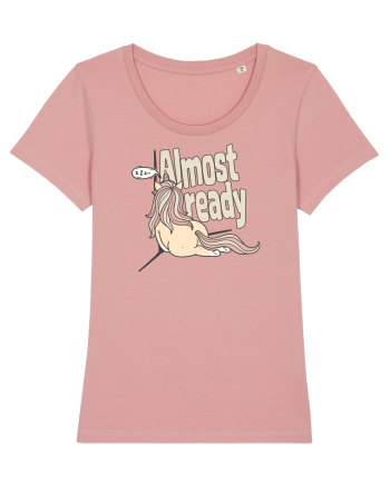 Funny Lazy Unicorn Almost Ready Tired Morning Sarcastic Joke Canyon Pink