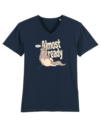 Funny Lazy Unicorn Almost Ready Tired Morning Sarcastic Joke French Navy