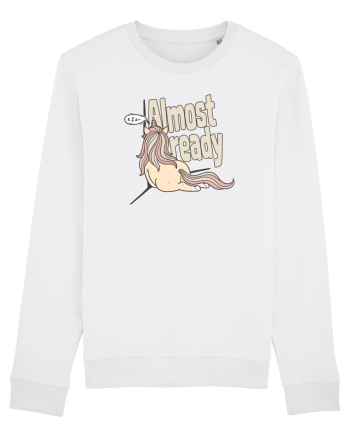 Funny Lazy Unicorn Almost Ready Tired Morning Sarcastic Joke White