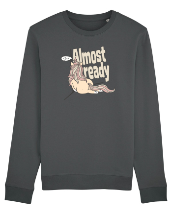 Funny Lazy Unicorn Almost Ready Tired Morning Sarcastic Joke Anthracite