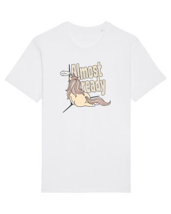 Funny Lazy Unicorn Almost Ready Tired Morning Sarcastic Joke White