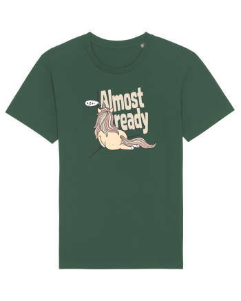 Funny Lazy Unicorn Almost Ready Tired Morning Sarcastic Joke Bottle Green