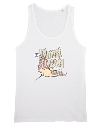 Funny Lazy Unicorn Almost Ready Tired Morning Sarcastic Joke White